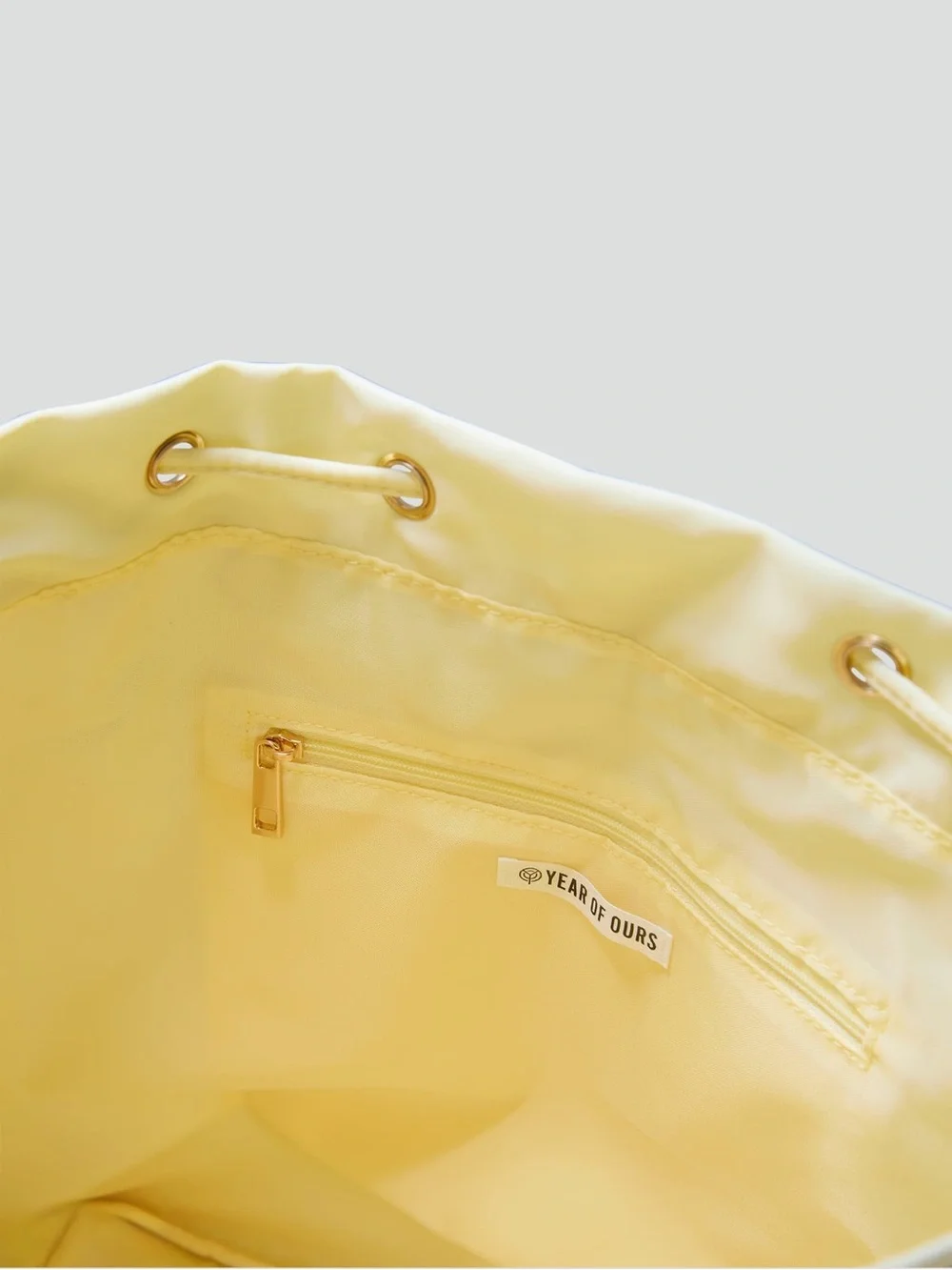 Year of Ours Backpack with Front Pockets- Baby Yellow . Rose Gold Hardware NWT